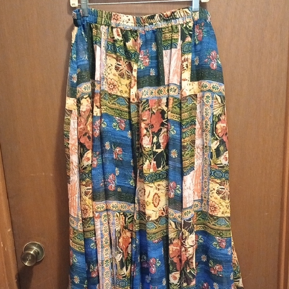 Cato Colorful Patchwork Maxi Skirt